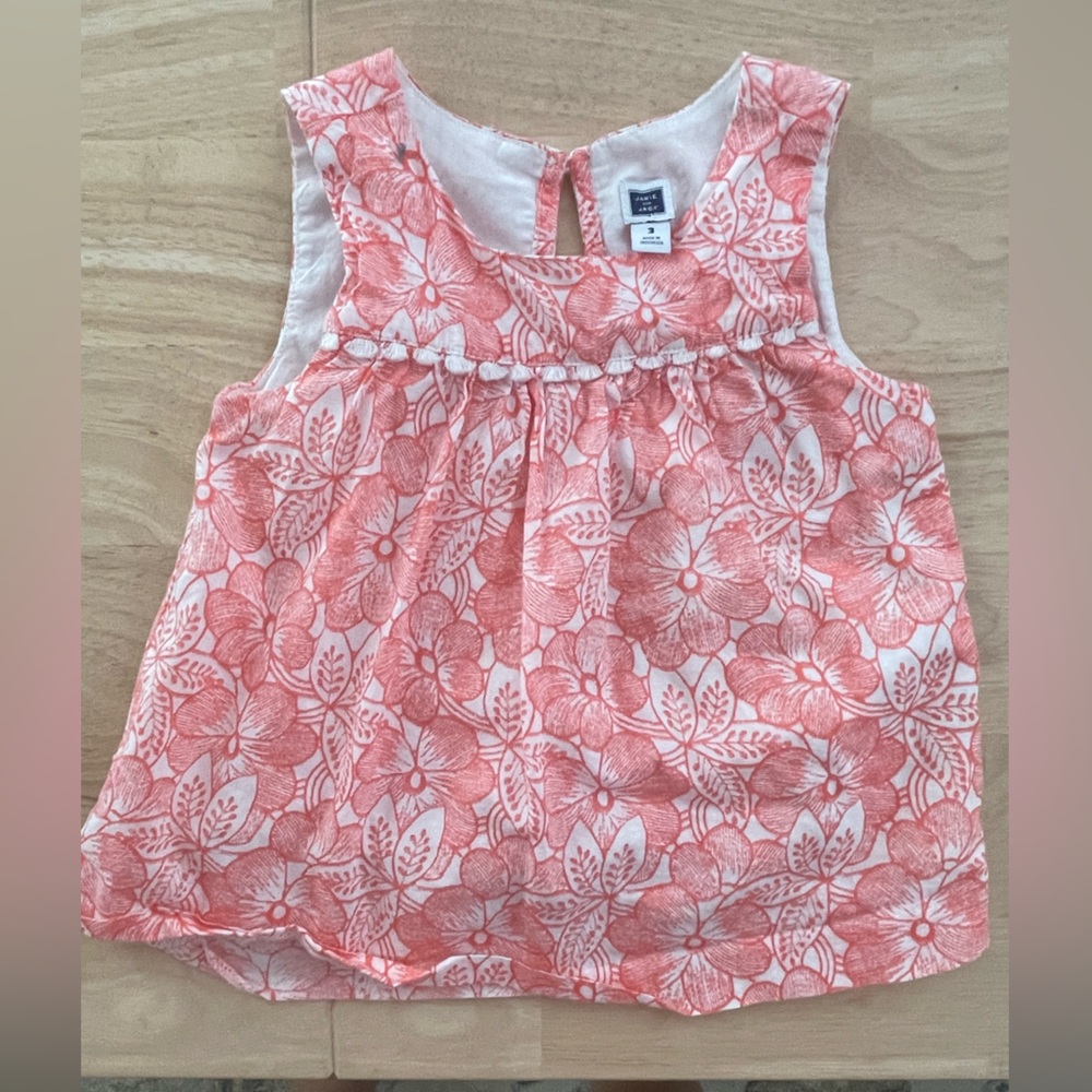 Janie and Jack Coral Floral Top